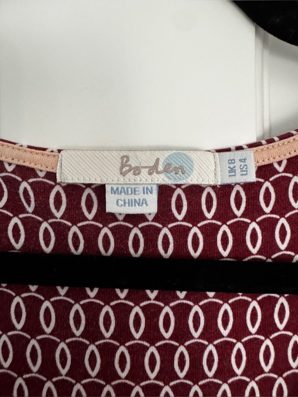 Boden Burgundy Geometric Cowl Neck Dress US 8 UK 12 - Picture 5 of 10